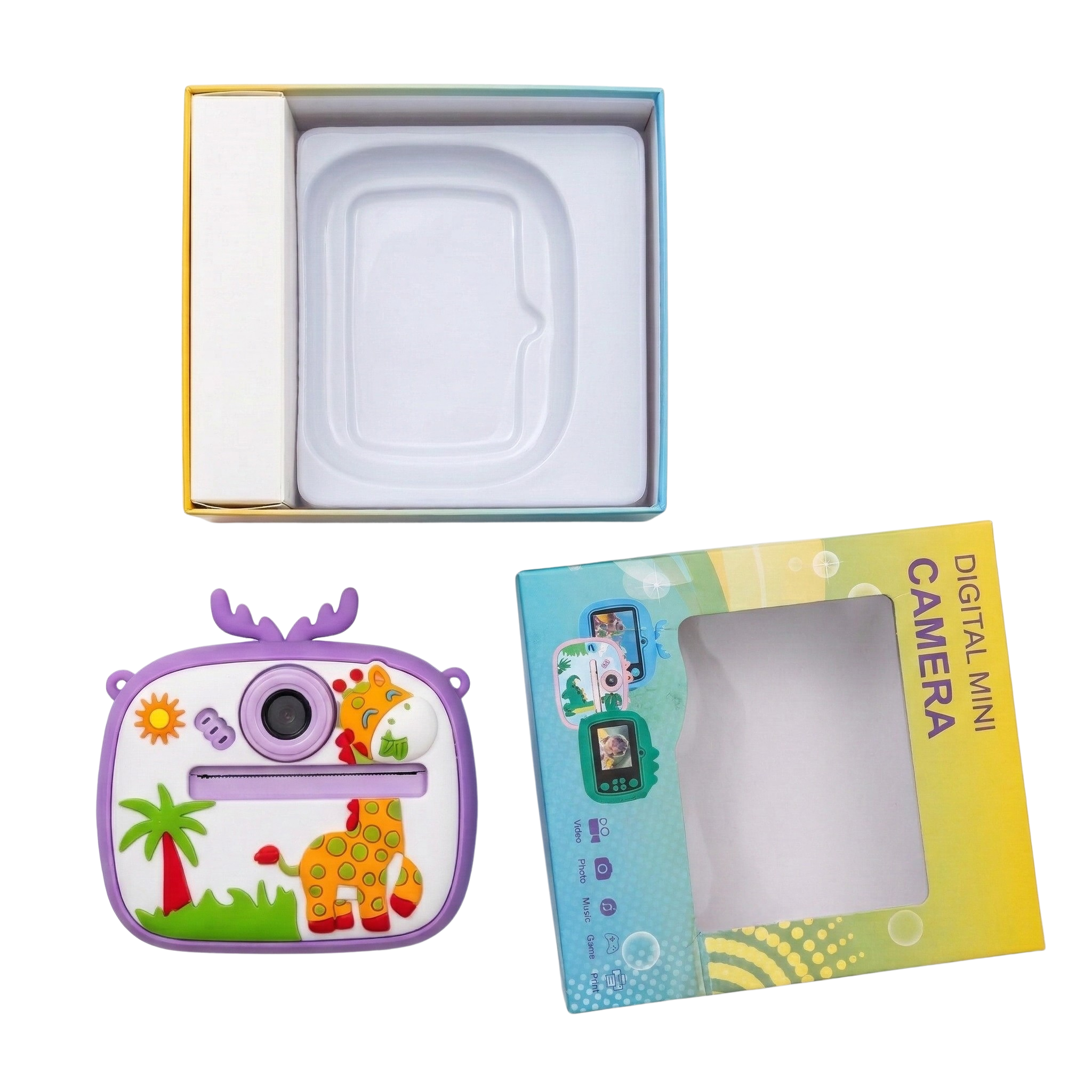 Kids Instant Thermal Print Camera with 1080P Video Recording, Music and Games