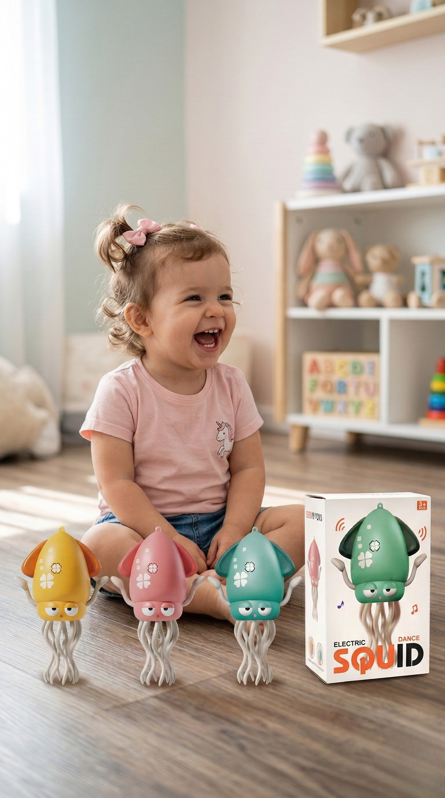 Electric Dancing Squid Toy with LED Lights & Music | USB Rechargeable