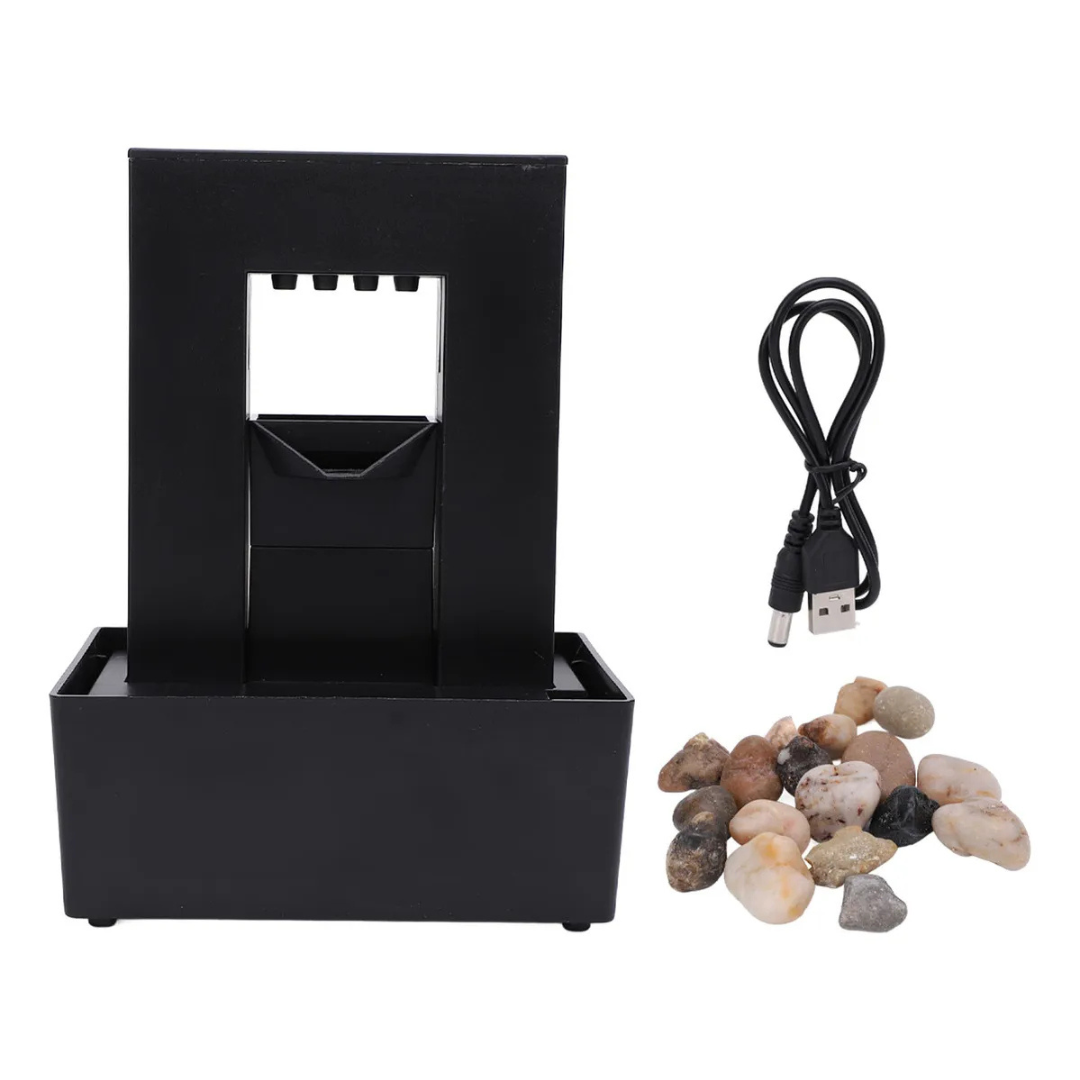 LED Fountain with Natural River Stones