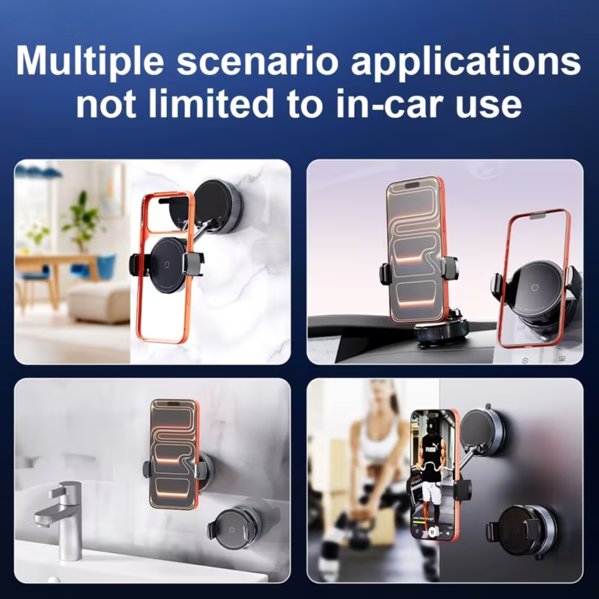 360° Rotatable Vacuum Magnetic Phone Holder — Foldable Car Mount with Electric Suction for Dashboard, Windshield & Desk