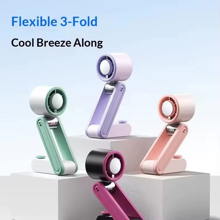 3-in-1 Foldable Cooling Fan with "Ice" Technology, 199 Speeds & 3600mAh Battery – Stay Cool Anywhere