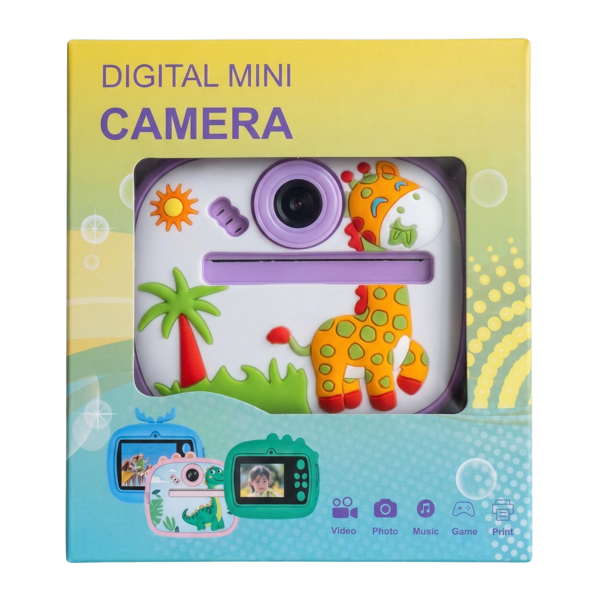 Kids Instant Thermal Print Camera with 1080P Video Recording, Music and Games