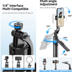 AI Face Tracking Quadrapod Gimbal With 360-Degree Rotation and 1.63m Adjustable Height