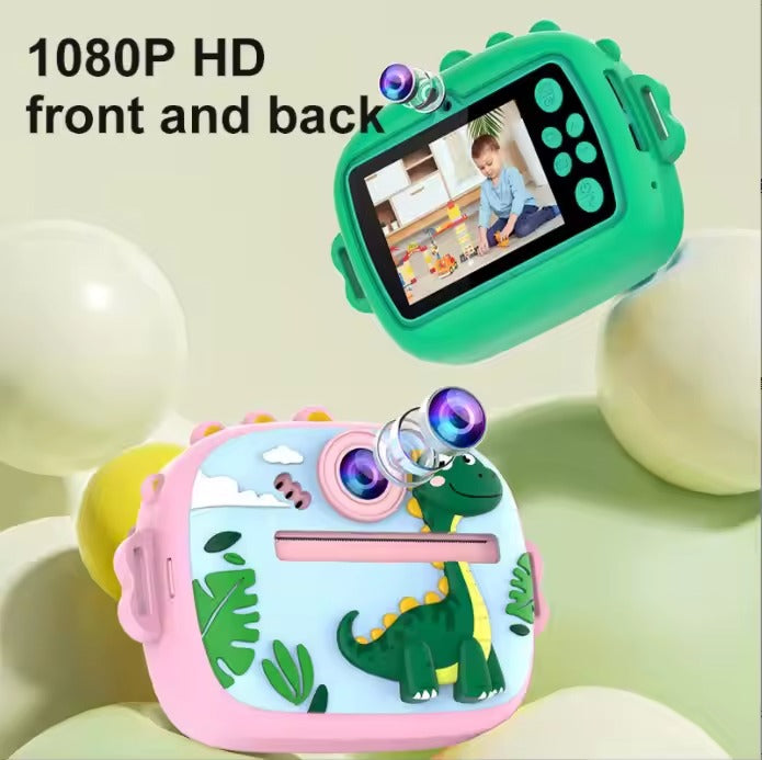 Kids Instant Thermal Print Camera with 1080P Video Recording, Music and Games