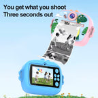 Kids Instant Thermal Print Camera with 1080P Video Recording, Music and Games