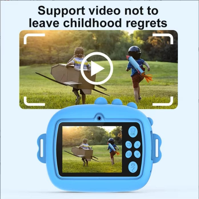 Kids Instant Thermal Print Camera with 1080P Video Recording, Music and Games