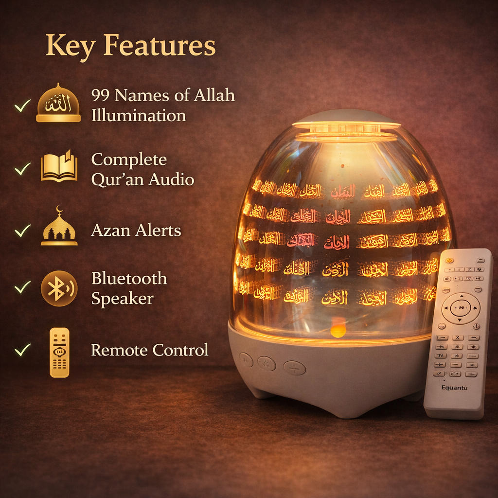 99 Names of Allah LED Quran lamp
