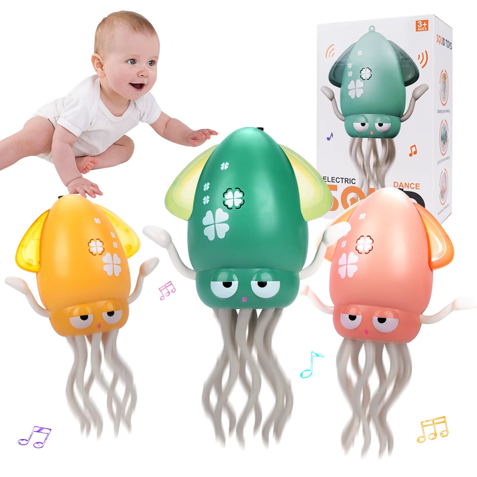 Electric Dancing Squid Toy with LED Lights & Music | USB Rechargeable