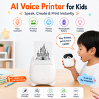 AI Voice Printer for Kids – Inkless Creative Gift Printer for Eid, Birthdays & Learning