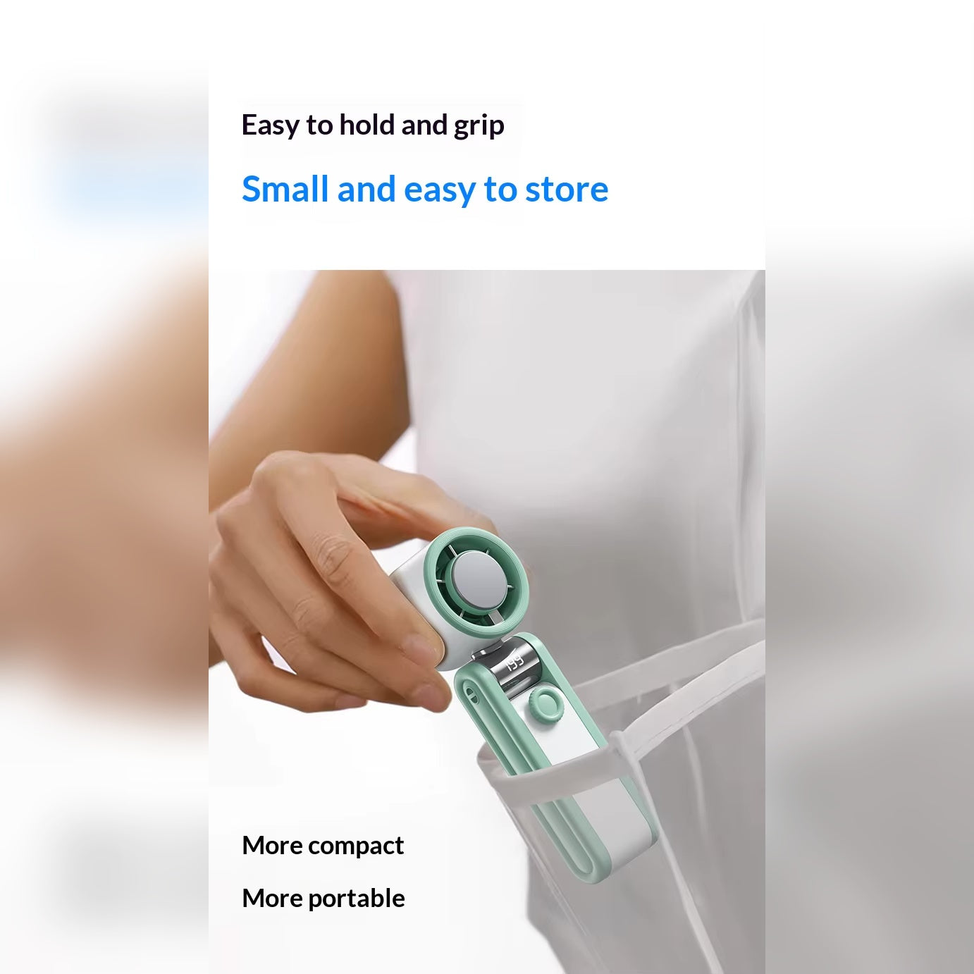 3-in-1 Foldable Cooling Fan with "Ice" Technology, 199 Speeds & 3600mAh Battery – Stay Cool Anywhere
