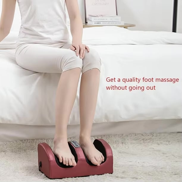 Electric Foot & Calf Massager Machine with Heat – Deep Kneading, Rolling & Vibration