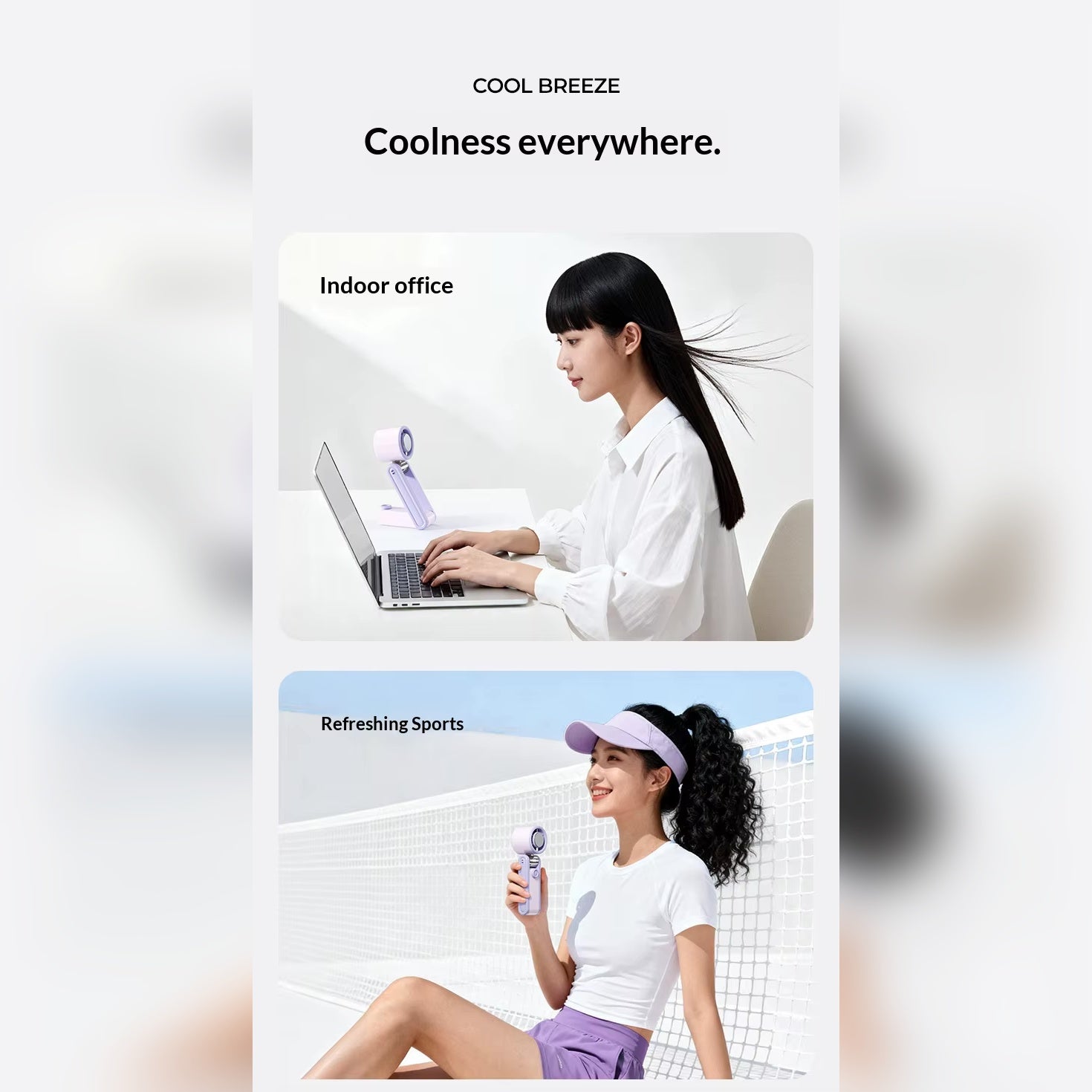 3-in-1 Foldable Cooling Fan with "Ice" Technology, 199 Speeds & 3600mAh Battery – Stay Cool Anywhere