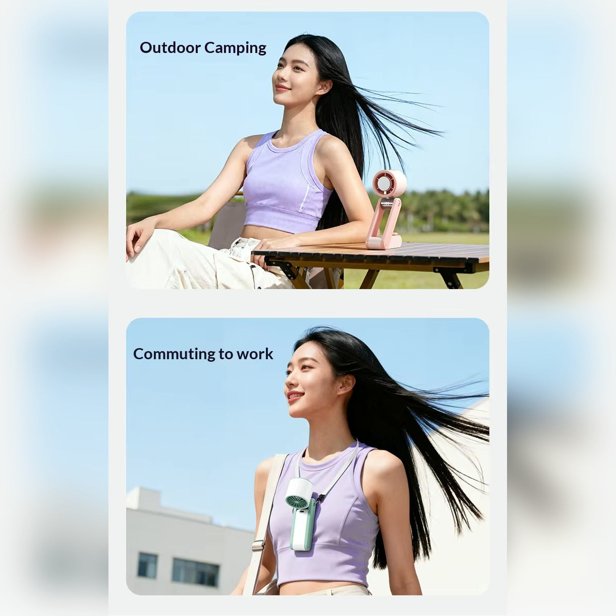 3-in-1 Foldable Cooling Fan with "Ice" Technology, 199 Speeds & 3600mAh Battery – Stay Cool Anywhere