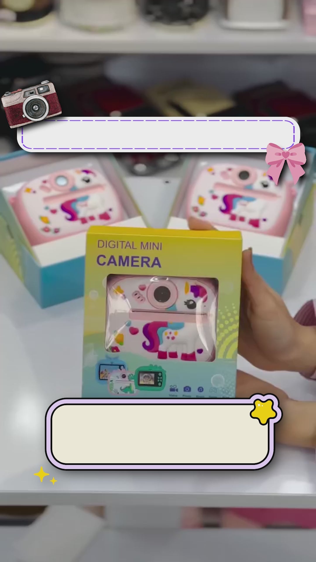 Kids Instant Thermal Print Camera with 1080P Video Recording, Music and Games