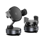 360° Rotatable Vacuum Magnetic Phone Holder — Foldable Car Mount with Electric Suction for Dashboard, Windshield & Desk